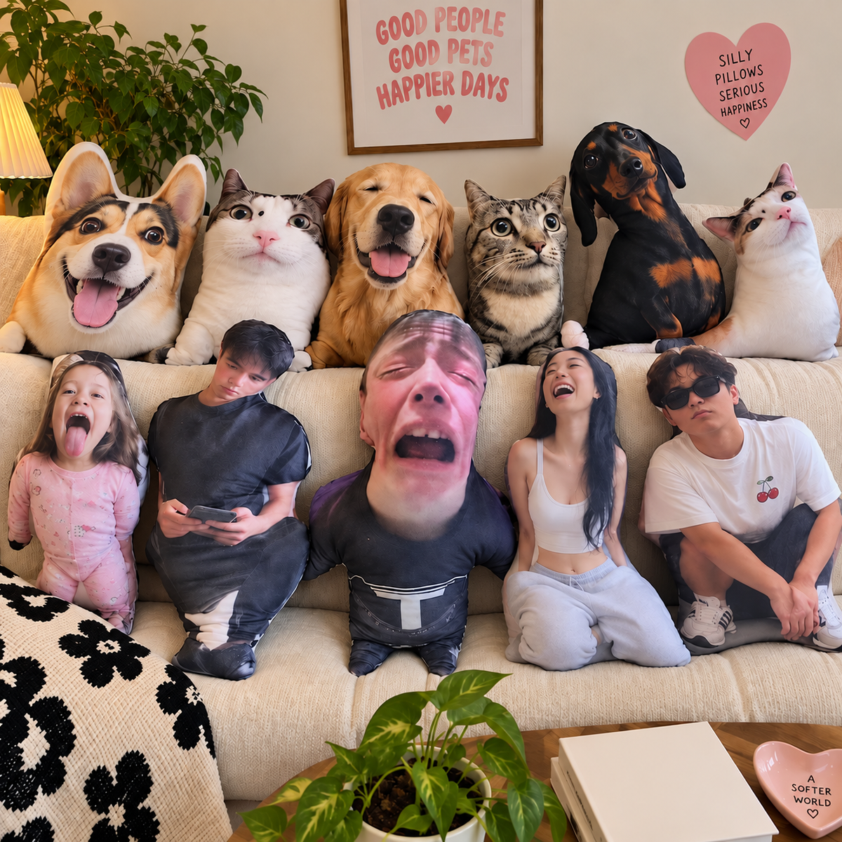 Custom Funny Portrait Photo 3D Custom Shaped Pillow - Memorial Gift for Loved One, Pet Lovers HO82 903838