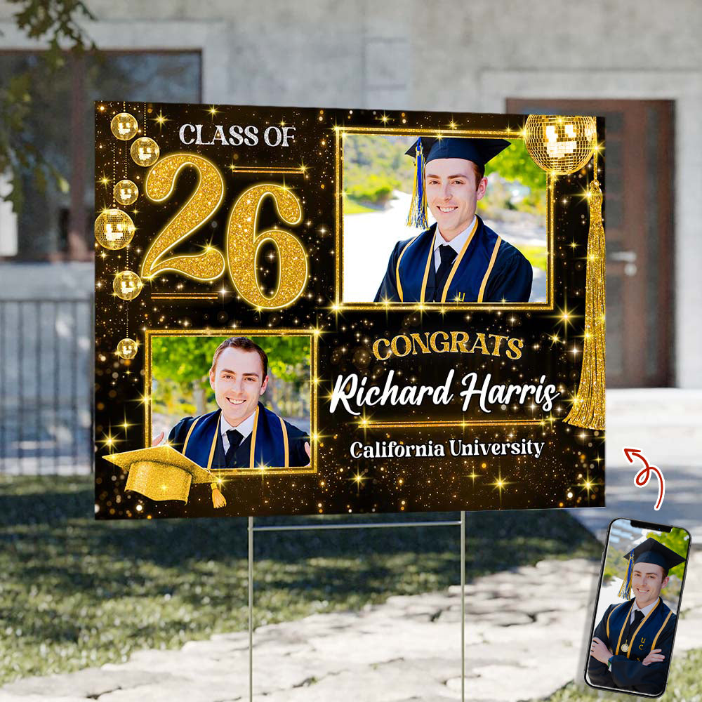 Custom Photo Graduation Class of 2026 Yard Sign Personalized Party Decor HO82 901716
