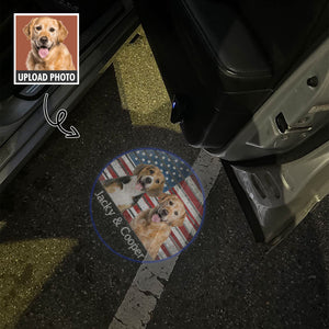 Custom Dog Photo With Vintage Retro Style Car Door Projector Light HO82 894360