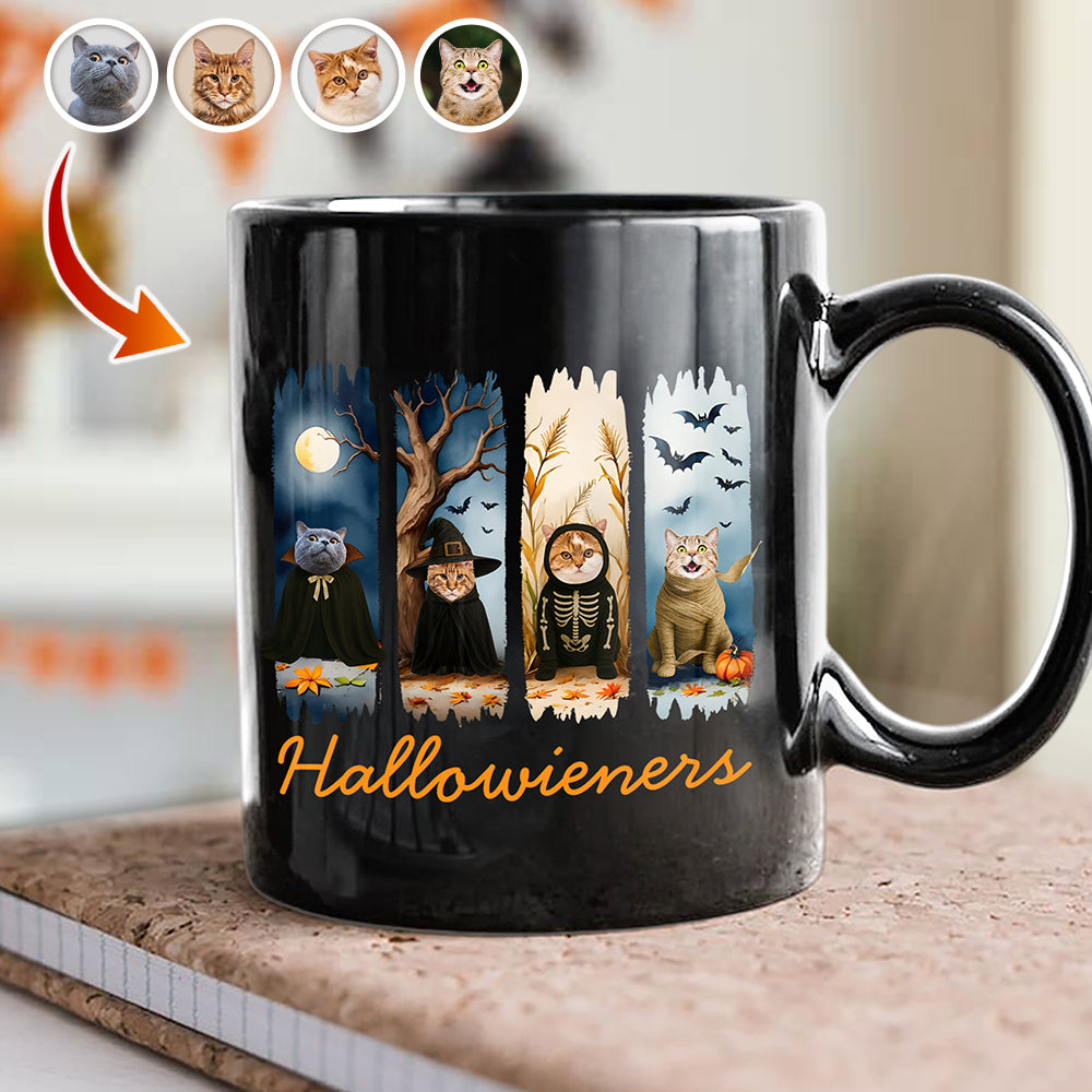 Custom Dog Photo Hallowieners Black Mug For Halloween TH10 896123