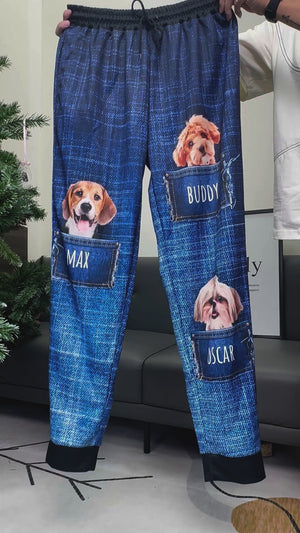 Custom Face Dog Cat Photo Pattern Jeans Sweatpants N369 888776