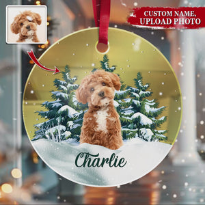 Custom Photo Dog Mirror Ornament For Christmas HA75 891883