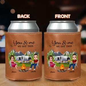 Personalized You & Me We Got This Camping Leather Can Cooler Holder TH10 894087