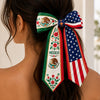 Personalized Name Mexico And US Flag Ribbon Hair Bow K228 903370