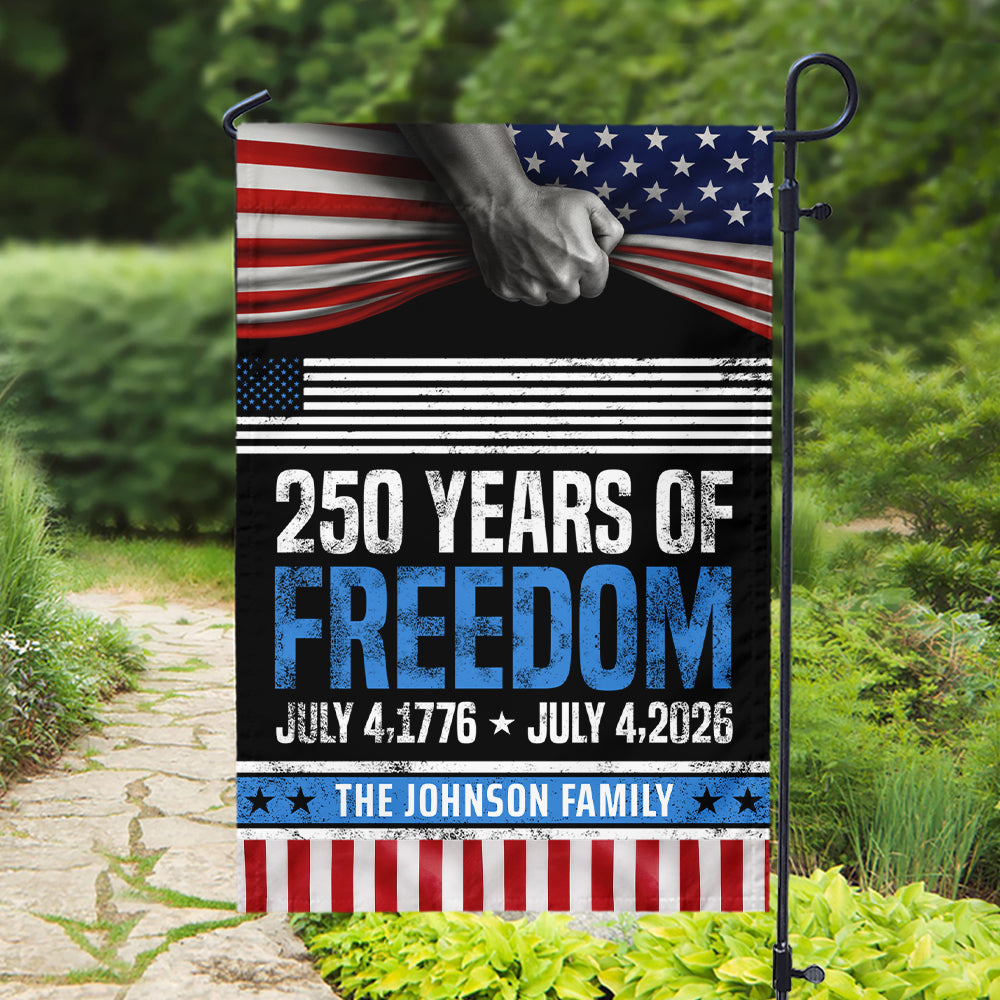 Custom Family Name 250 Years Of Freedom 1776-2026 Garden Flag LM32 895371
