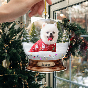 Custom Photo Dog Snowglobe Acrylic Ornament HA75 891598