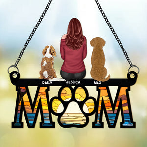 Mom With Her Dog Memorial Suncatcher Personalized Gift TH10 891461