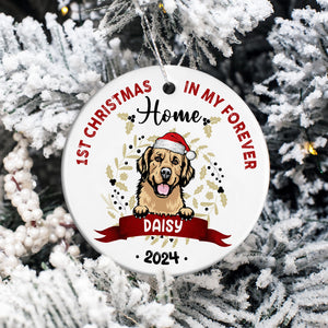 Custom Photo First Christmas In My Forever Home Dog Ceramic Ornament TH10 891363