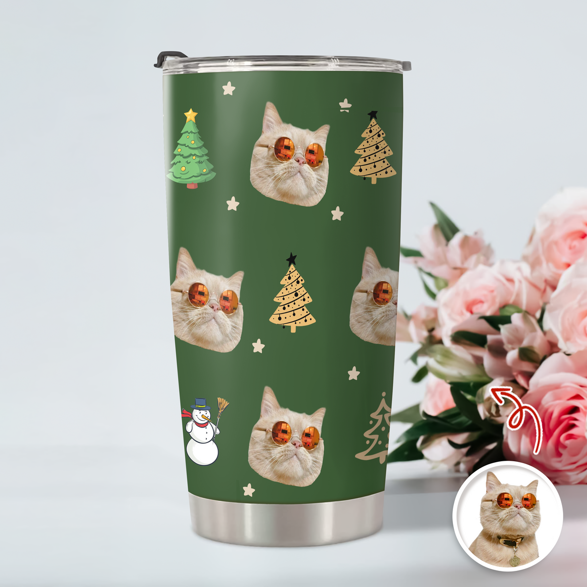 Custom Photo Christmas - Personalized Fat Tumbler Gift for Dog Cat Lovers TH10 894425