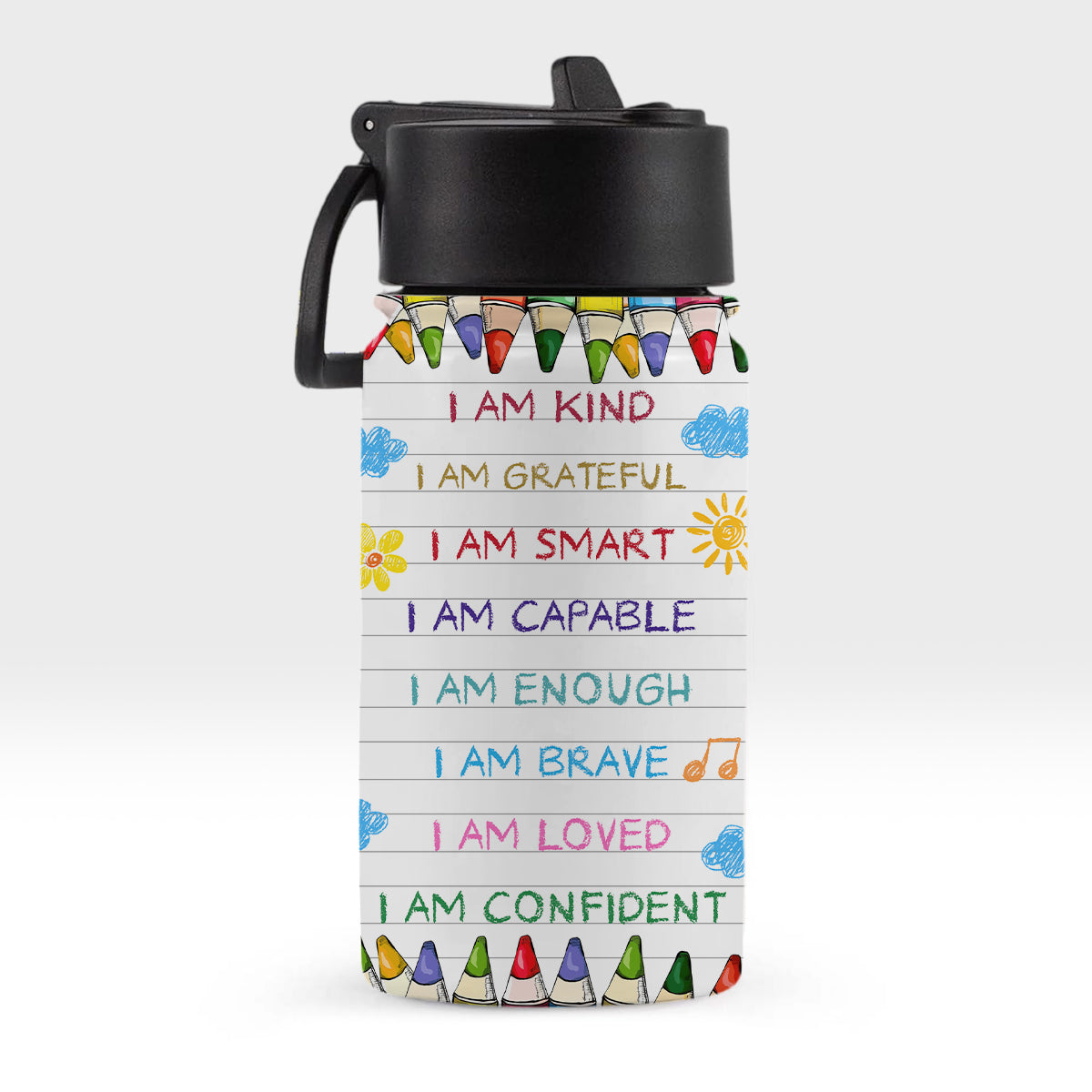 Personalized Back To School I Am Kind Kids Water Bottle With Straw TH10 894187