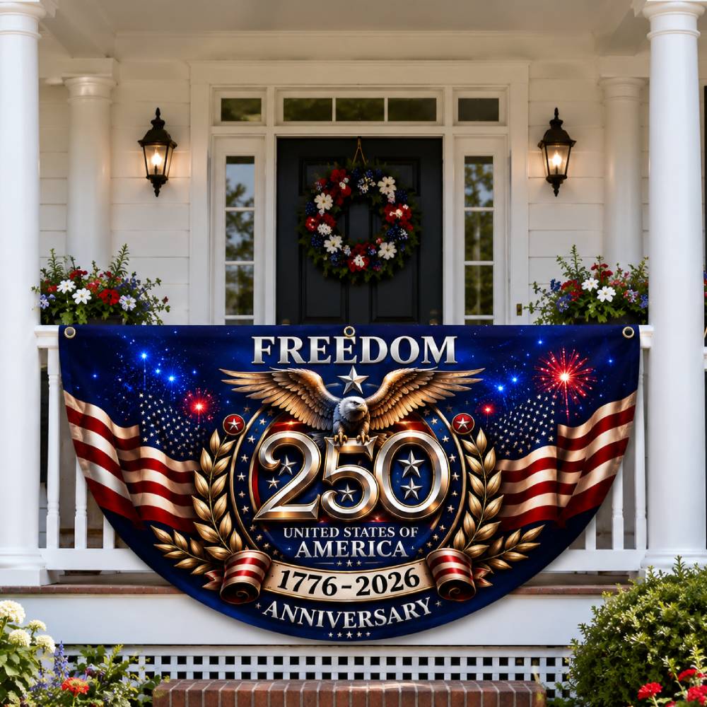 USA Eagles 250th Anniversary Semiquincentennial 1776-2026 Non-Pleated Fan Flag HO82 902822