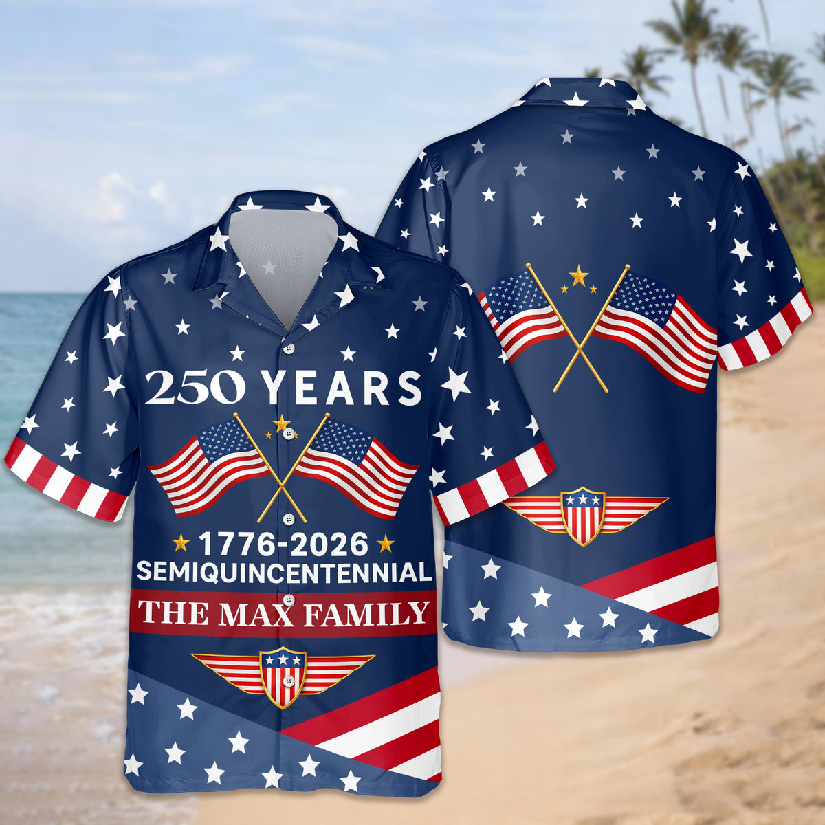 Custom Name America 250 Years Semiquincentennial 1776-2026 Hawaii Shirt LM32 899543