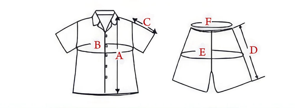 Short Pajamas Size Guide
