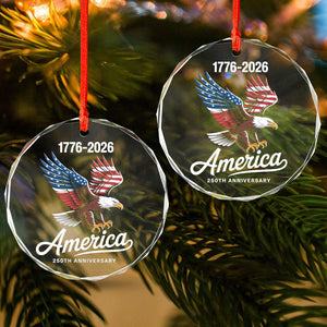 Celebrate 250 Years of America USA Anniversary 1776-2026 Glass Ornament HO82 894522