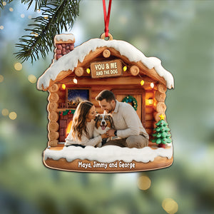 Custom Photo You & Me And The Dog  - Personalized 3D Effect Acrylic Ornament LM32 895959