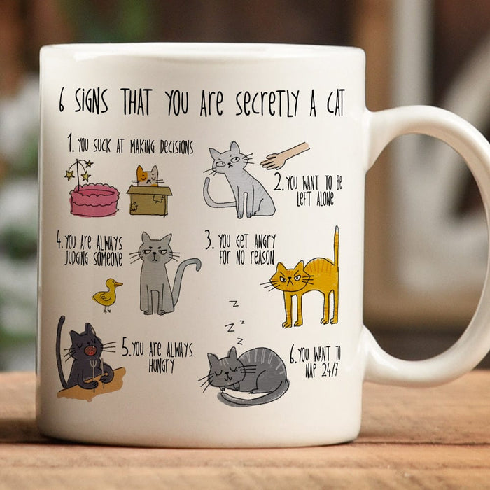 GeckoCustom 6 Signs That You Are A Cat Cat Mug, HN590