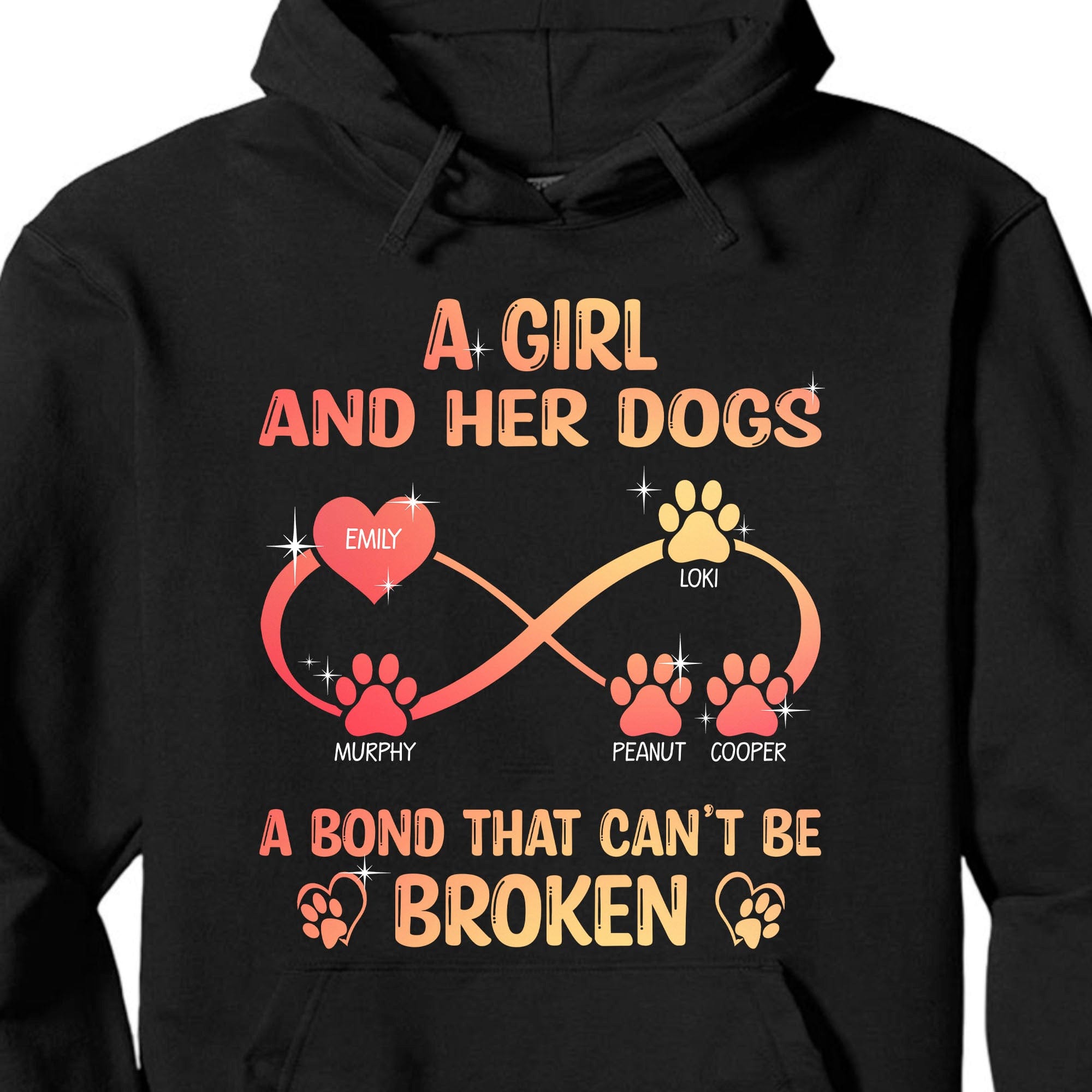 GeckoCustom A Girl And Her Dog A Bond That Can't Be Broken Personalized Custom Dog Frontside Shirt C456 Women Tee / Black Color / S