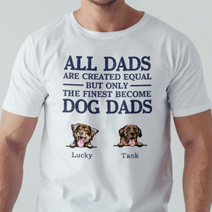 GeckoCustom All Dads Are Created Equal Personalized Dog Dad Bright Shirt C264 Basic Tee / Sport Grey / S