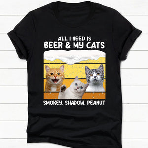 GeckoCustom All I Need Beer And Dogs Personalized Custom Photo Dog Cat Pet Shirt C614 Women Tee / Black Color / S