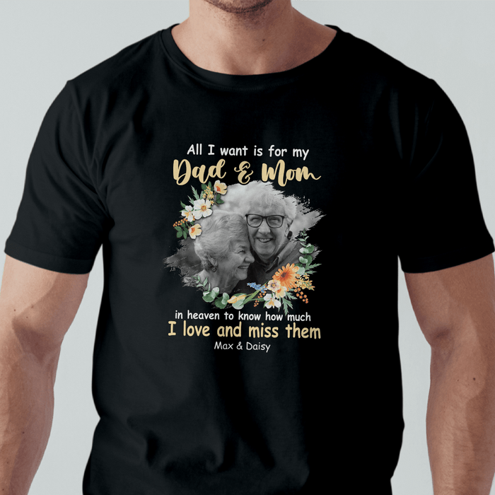 GeckoCustom All I Want Is For My Dad & Mom Memorial Shirt Premium Tee (Favorite) / P Black / S