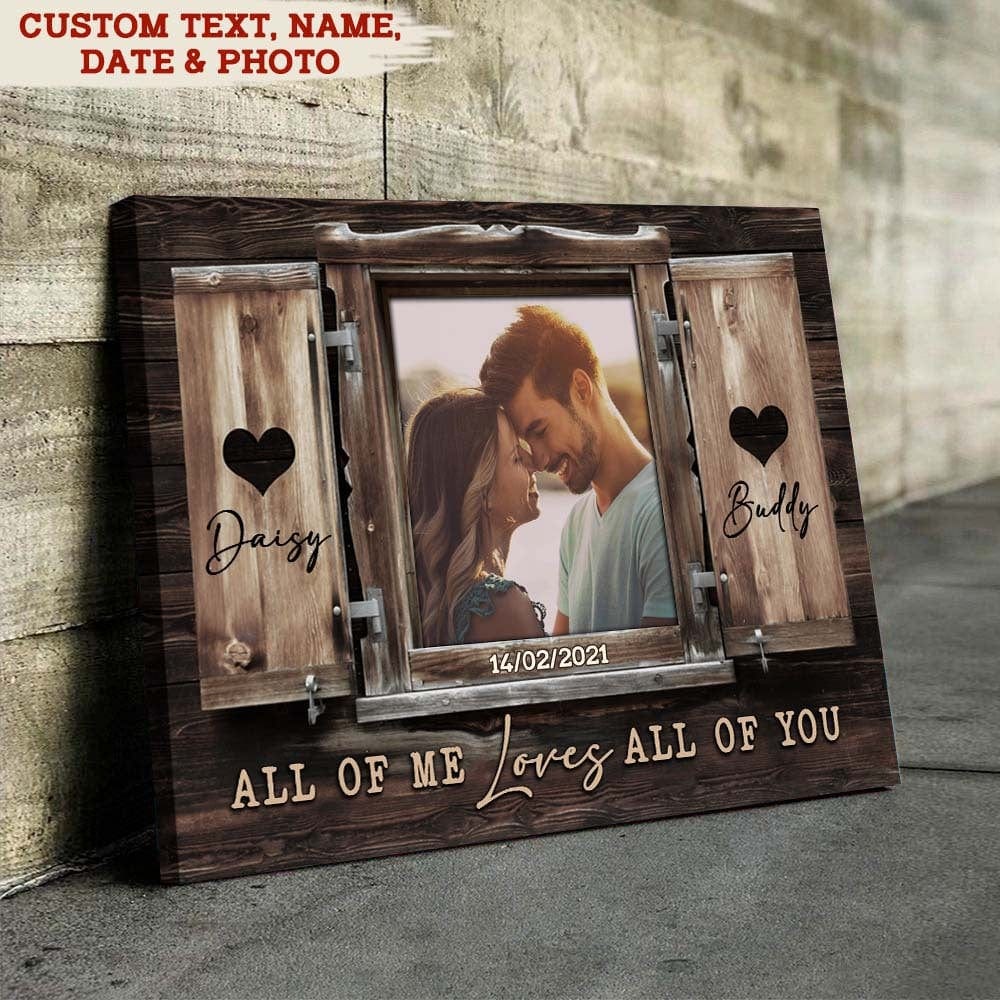 GeckoCustom All Of Me Loves All Of You Couple Canvas, Custom Quotes HN590 12 x 8 Inch / Satin Finish: Cotton & Polyester