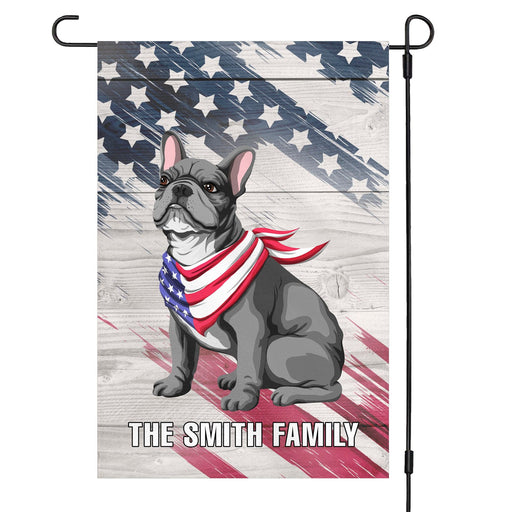 GeckoCustom America Dog With Bright Background Dog Garden Flag 12"x18"