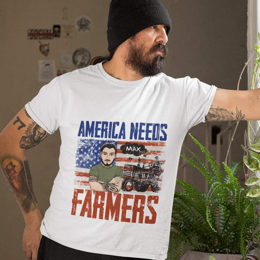 GeckoCustom America Need Farmer T-shirt, Farmer Gift, Custom Clipart HN590 Pullover Hoodie / Sport Grey Color / S