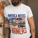 GeckoCustom America Need Farmer T-shirt, Farmer Gift, Custom Clipart HN590 Premium Tee / White / S
