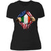 GeckoCustom American Irish Flag St Patrick Shirt Women Tee / Black / X-Small