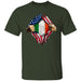 GeckoCustom American Irish Flag St Patrick Shirt Basic Tee / Forest / S