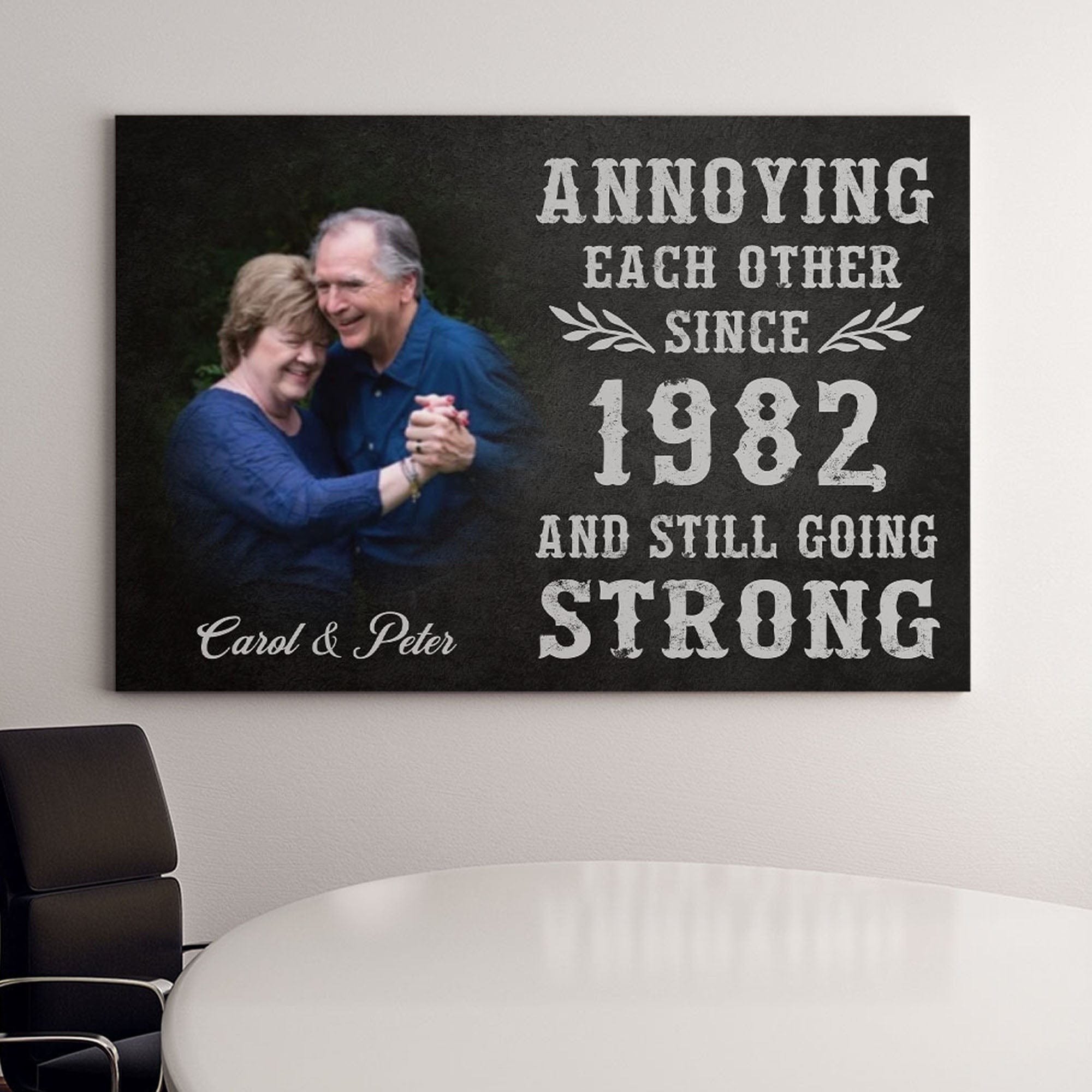 GeckoCustom Annoying Each Other Since Personalized Anniversary Photo Print Canvas C581 12"x8"