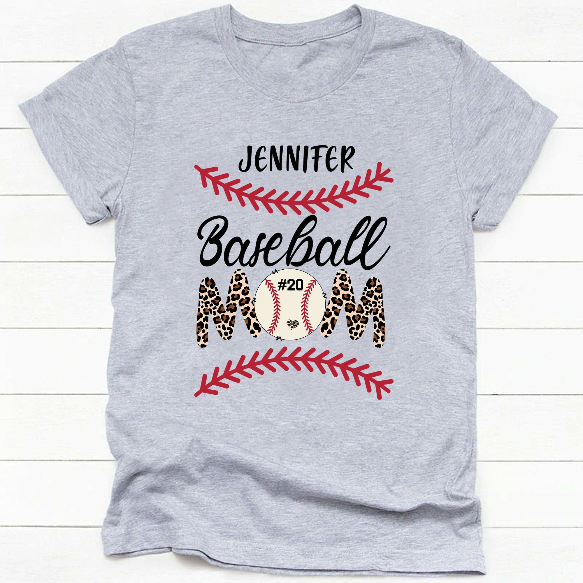 GeckoCustom Baseball Mom Shirt Personalized Custom Baseball Shirt H496 Basic Tee / White / S