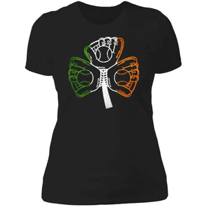 GeckoCustom Baseball Softball Shamrock St Patrick Shirt Women Tee / Black / X-Small