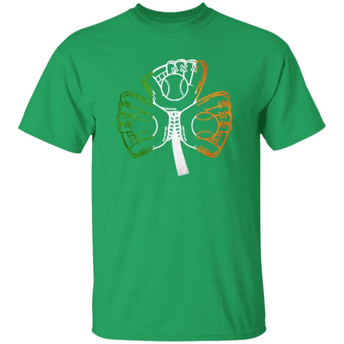GeckoCustom Baseball Softball Shamrock St Patrick Shirt Basic Tee / Irish Green / S