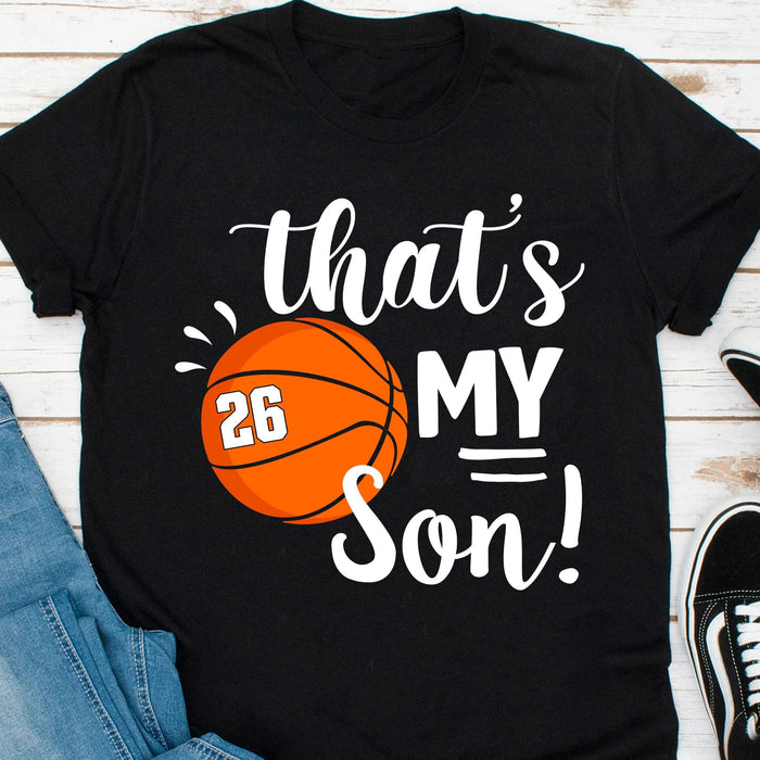 GeckoCustom Basketball Family That's My Basketball Player Personalized Custom Basketball Shirts C480 Basic Tee / Black / S