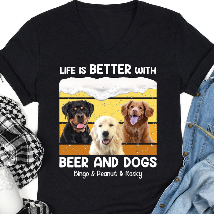 GeckoCustom Beer And Cats Better Life Personalized Custom Photo Dog Cat Pet Shirt C613