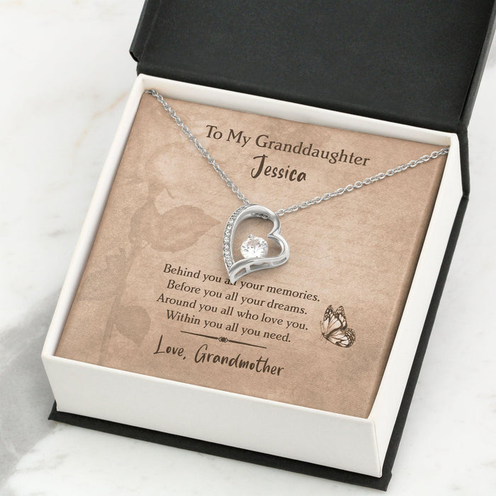 GeckoCustom Behind You All Your Memories Personalized Graduation Message Card Necklace C219 Forever Love