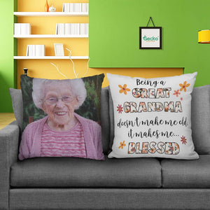GeckoCustom Being A Great Grandma Makes Me Blessed Family Throw Pillow 12 HN590 14x14 in / Pack 2 (10% OFF)