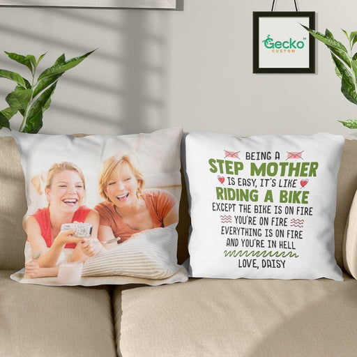 GeckoCustom Being A Stepmother Family Throw Pillow HN590 14x14 in / Pack 1
