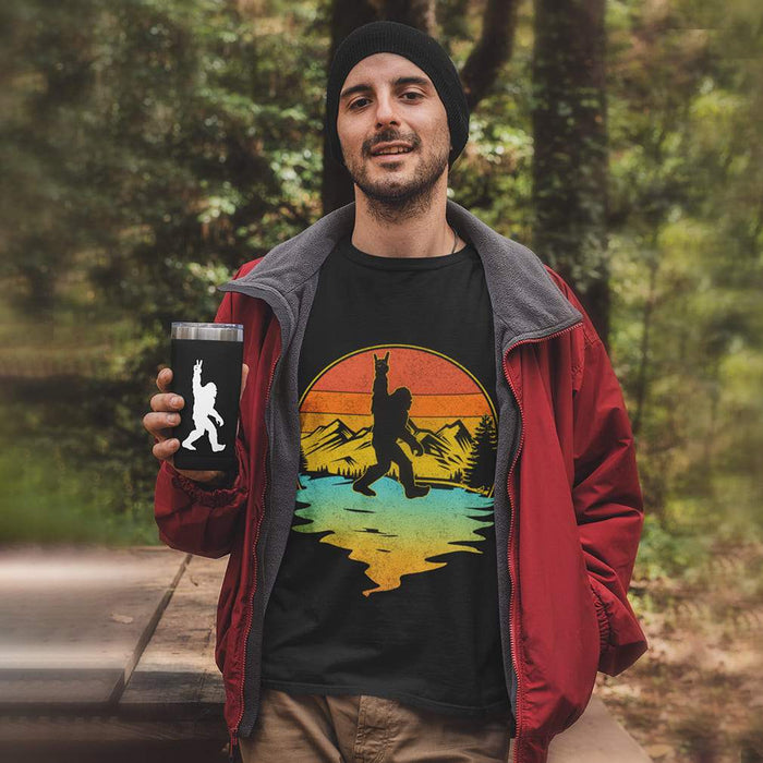GeckoCustom Believe Bigfoot Camping Shirt, Adventure Tshirt HN590 Premium Tee (Favorite) / P Black / S