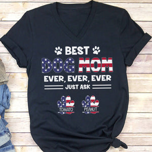 GeckoCustom Best American Dog Dad Ever Personalized Custom Dog Shirt C384