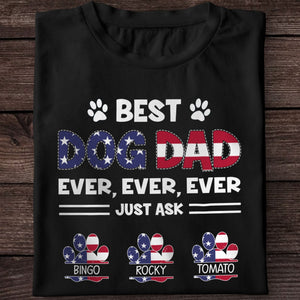GeckoCustom Best American Dog Dad Ever Personalized Custom Dog Shirt C384 Basic Tee / Black / S