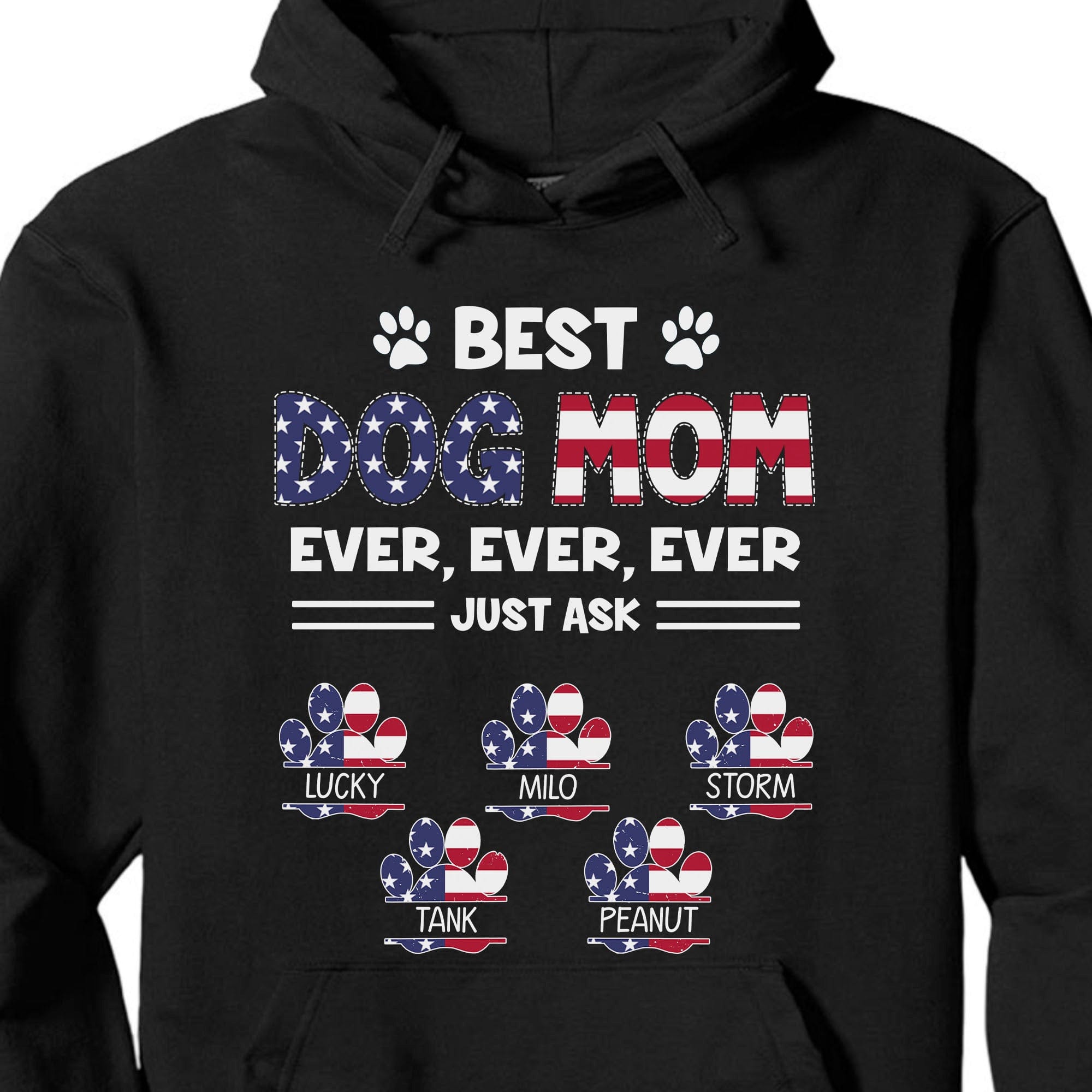 GeckoCustom Best American Dog Mom Ever Personalized Custom Dog Shirt C384 Women Tee / Black Color / S