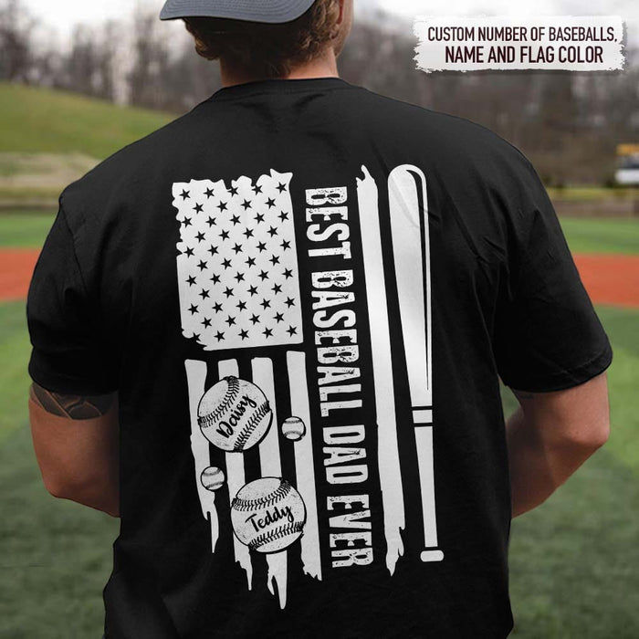 GeckoCustom Best Baseball Dad Ever US Flag Sport Shirt, HN590