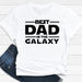 GeckoCustom Best Dad In The Galaxy Family T-shirt, HN590 Premium Tee / White / S