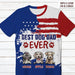 GeckoCustom Best Dog Dad Ever America Flag Dog Shirt, HN590