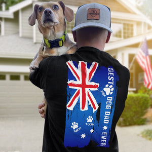 GeckoCustom Best Dog Dad Ever Australia Flag Back Dog Shirt N369 HN590