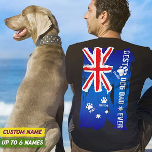 GeckoCustom Best Dog Dad Ever Australia Flag Back Dog Shirt N369 HN590
