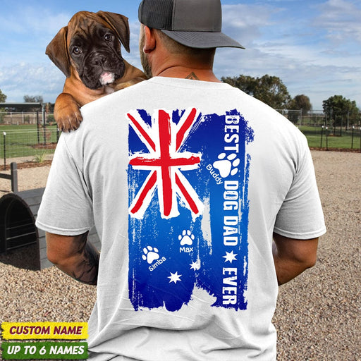 GeckoCustom Best Dog Dad Ever Australia Flag Bright Dog Shirt N369 HN590