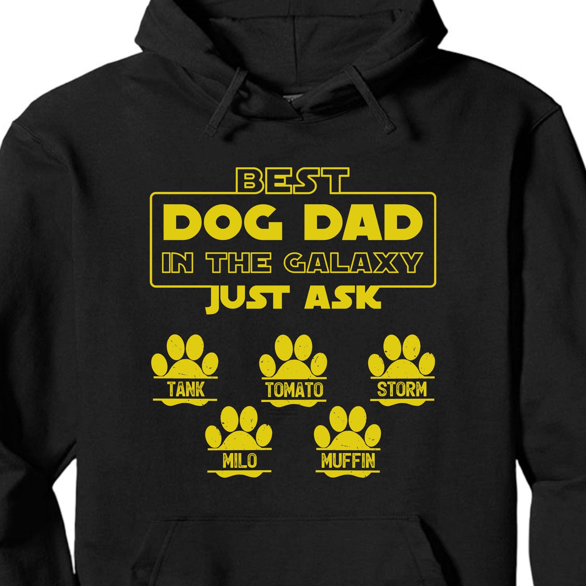 GeckoCustom Best Dog Dad In The Galaxy Personalized Custom Paw Dog Dad Dark Shirt C345 Basic Tee / Black / S